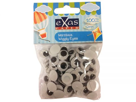 Ματάκια Χειροτεχνίας Exas Paper Στρογγυλά 12mm 100τμχ 401479