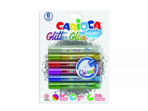 Κόλλα Carioca Glitter Glue Spark 6τμχ 10.5ml 42110