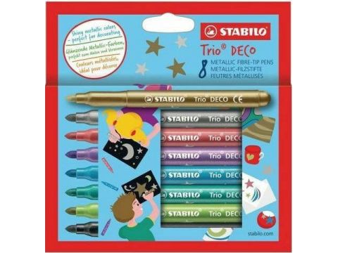 Μαρκαδόροι Ζωγραφικής Stabilo Metallic Trio Deco 377/8