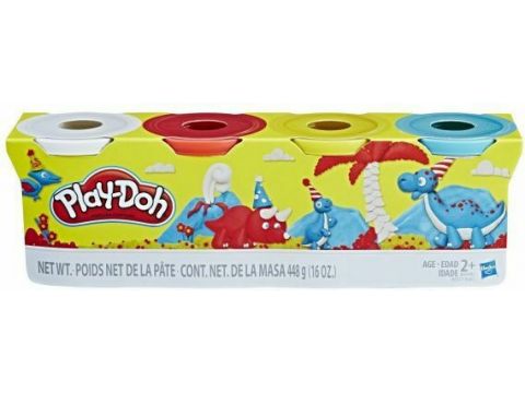 Hasbro Play-Doh Βαζάκια Πλαστελίνης 2+ Ετών Σετ 4τμχ 448gr B6508