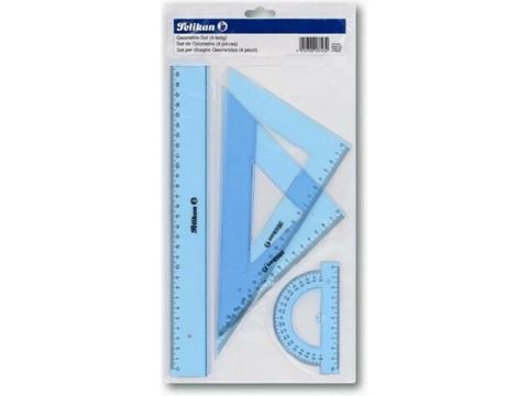 Pelikan Σετ 4 Γεωμετρικά Όργανα Πλαστικά Διάφανα 137430 