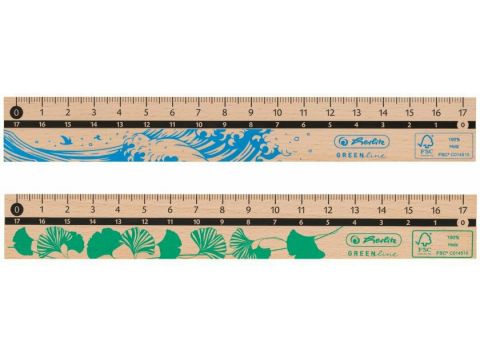 Χάρακας Herlitz  Ξύλινος 17cm Greenline 50033614