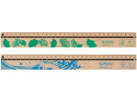 Χάρακας Herlitz  Ξύλινος 30cm Greenline 50033621