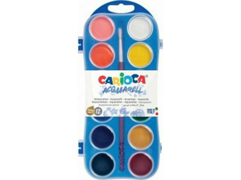 Νερομπογιές Carioca Acquarell 12 Χρωμάτων Με 1 Πινέλο
