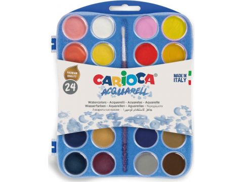 Νερομπογιές Carioca Acquarell 24 Χρωμάτων Με 2 Πινέλα