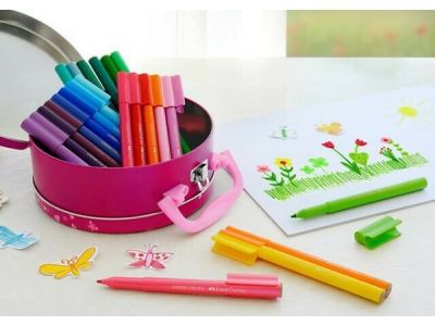 Faber Castell ΣΕΤ AWF CONNECTOR HANDBAG ΡΟΖ 33 ΜΑΡΚΑΔΟΡΩΝ 155537