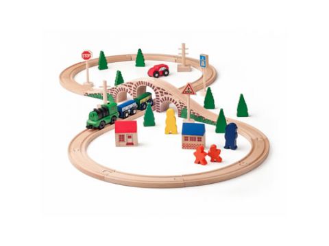 Woody Ξύλινο Σετ με Τρένο 40Τμχ 91121