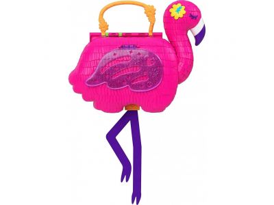 Mattel Polly Pocket Flamingo Party Πινιάτα Έκπληξη, 26 Εκπλήξεις Κούκλες Margot & Friend, Pop And Swap Feature HGC41 