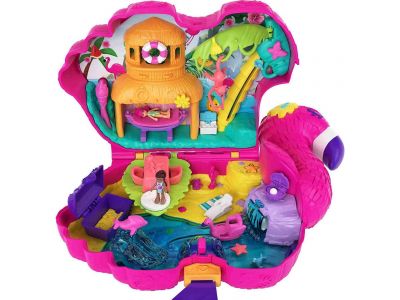 Mattel Polly Pocket Flamingo Party Πινιάτα Έκπληξη, 26 Εκπλήξεις Κούκλες Margot & Friend, Pop And Swap Feature HGC41 