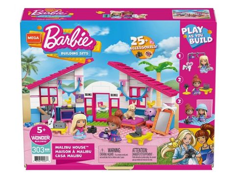 Mattel Mega Bloks Τουβλάκια Barbie Σπίτι Malibu 303τμχ GWR34