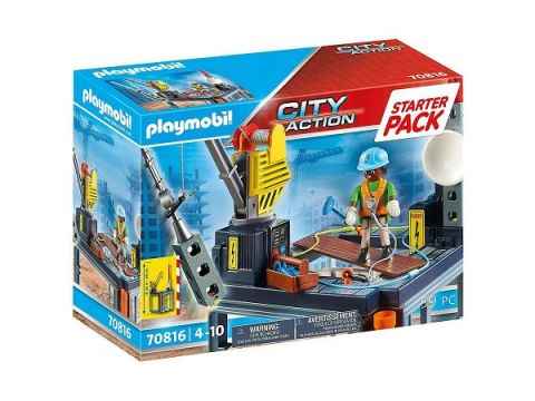 Playmobil City Action Εργοτάξιο με Ανυψωτικό Γερανό 70816