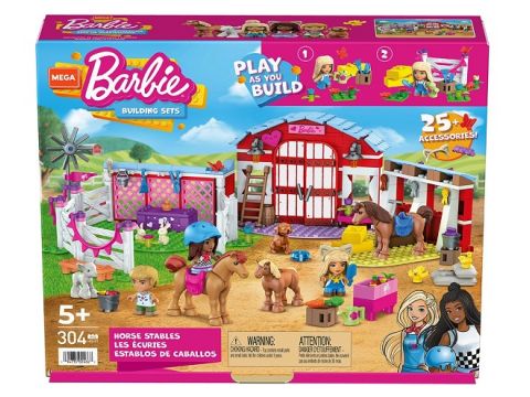 Mattel Mega Bloks Τουβλάκια Barbie Φάρμα με Άλογα 304τμχ HDJ87