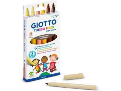 Giotto Turbo Maxi Skin Tones Μαρκαδόροι Ζωγραφικής Χονδροί 6τμχ F527000