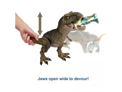Mattel Jurassic World: Dominion Thrash N Devour Tyrannosaurus Rex Που Χτυπά Και Καταβροχθίζει HDY55