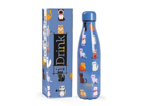 Παγούρι i Drink ID0444 Thermal Bottle 500ml Blue Cat 