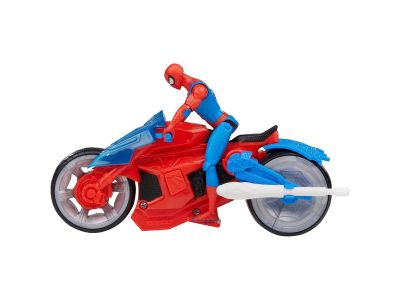 Hasbro Marvel Spider-Man Web Blast Cycle Kids Playset with Poseable Spider-Man Όχημα και φιγούρα F6899