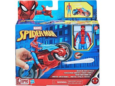 Hasbro Marvel Spider-Man Web Blast Cycle Kids Playset with Poseable Spider-Man Όχημα και φιγούρα F6899
