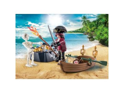 Playmobil Pirates Starter Pack Πειρατής Με Βαρκούλα Και Θησαυρό 71254