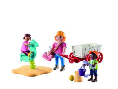 Playmobil City Life Starter Pack Νηπιαγωγός Με Παιδάκια Και Καροτσάκι 71258