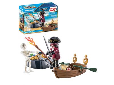 Playmobil Pirates Starter Pack Πειρατής Με Βαρκούλα Και Θησαυρό 71254