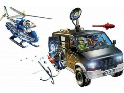 Playmobil City Action Αστυνομικό Ελικόπτερο & Ληστές με Βαν 70575