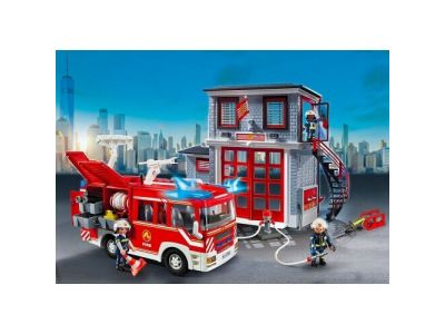 Playmobil Αρχηγείο Και Όχημα Πυροσβεστικής 71603 