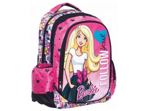 GIM Τσάντα Δημοτικού Οβάλ Barbie Girl Ροζ 349-53031
