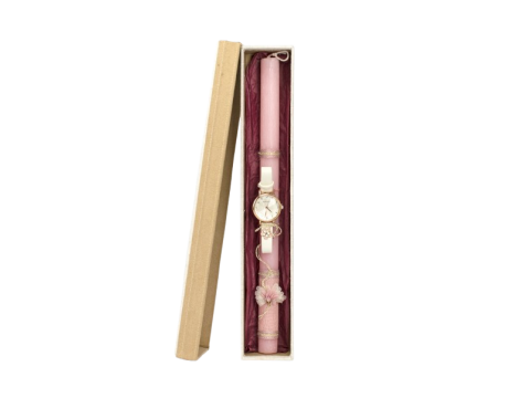 Γέραλης Πασχαλινή Λαμπάδα Γυναικείο Ρολόι Ροζ 25110