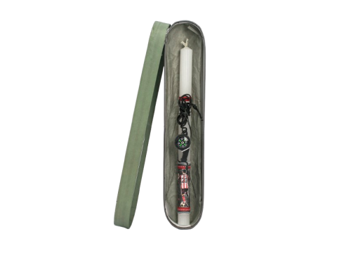 Γέραλης Πασχαλινή Λαμπάδα Ριγέ Μπρελόκ Σφυρίχτρα Κόκκινο 25123