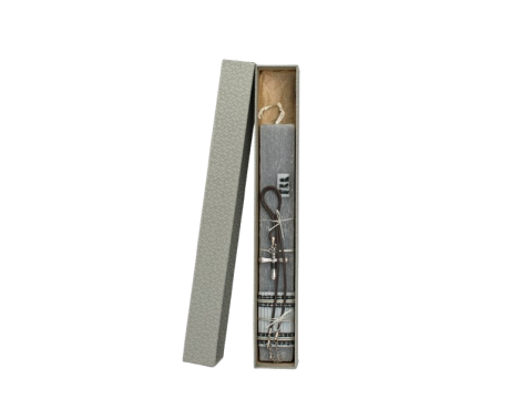 Γέραλης Πασχαλινή Λαμπάδα Κοντή Πλακέ Κρεμαστό Σταυρός Γκρι 25126