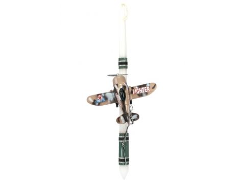 Γέραλης Πασχαλινή Λαμπάδα Αεροπλάνο Army Καφέ 25180