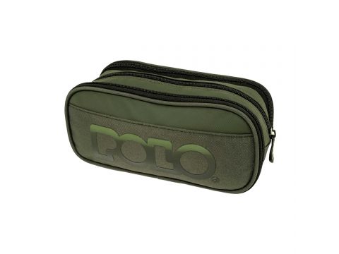 Polo Box Pencil Case με 3 Θήκες 2024 Πράσινη 937001-6500