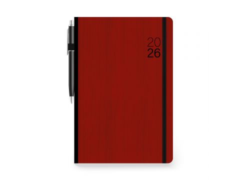 Innostat Ημερολόγιο Ημερήσιο 2026 Eco Λάστιχο / Στυλό 14x21cm Μπορντώ 891648