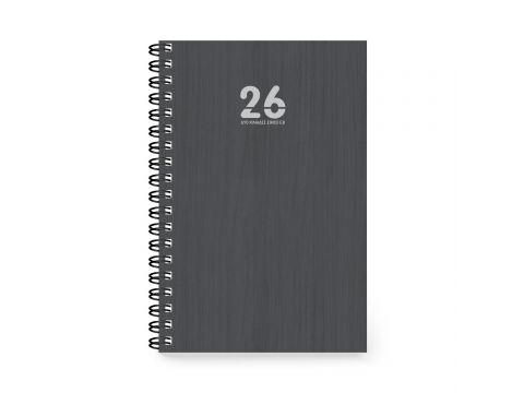 Innostat Ημερολόγιο Ημερήσιο 2026 Σπιράλ Eco Ευρετηρίαση 17x24cm Μαύρο 892942