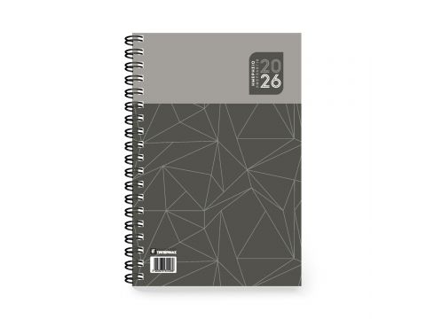 Innostat Ημερολόγιο Ημερήσιο 2026 Σπιράλ 17x24cm Γκρι 015262