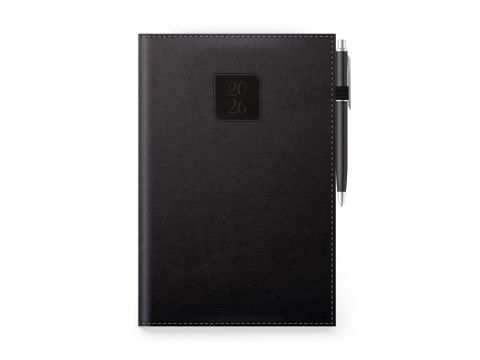 Innostat Ημερολόγιο Ημερήσιο 2026 Lago Ευρετηρίαση / Στυλό 17x24cm Μαύρο 442436