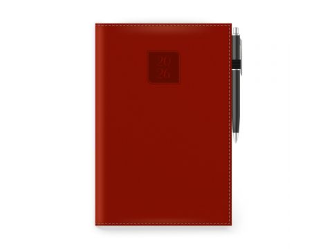 Innostat Ημερολόγιο Ημερήσιο 2026 Lago Ευρετηρίαση / Στυλό 17x24cm Μπορντώ 442436