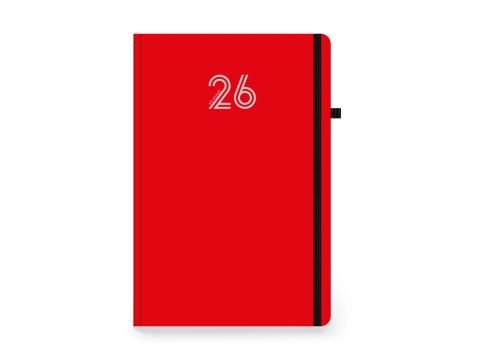 Innostat Ημερολόγιο Ημερήσιο 2026 Ultima Λάστιχο / Στυλοθήκη 14x21cm Κόκκινο 892736