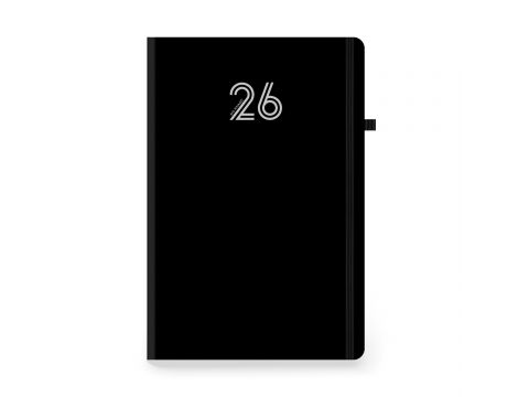 Innostat Ημερολόγιο Ημερήσιο 2026 Ultima Λάστιχο / Στυλοθήκη 14x21cm Μαύρο 892736
