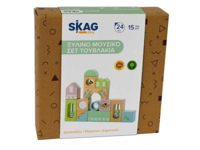 Skag Τουβλάκια Ξύλινα για 2+ Ετών 15τμχ 302036