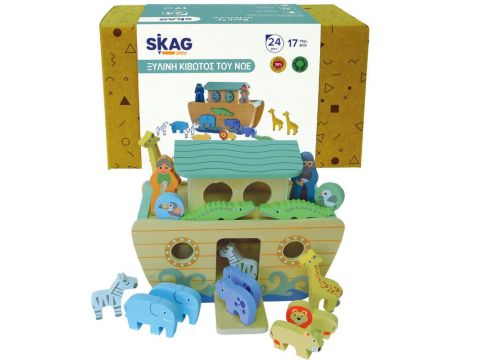 Skag Παιχνίδι Ταξινόμησης Σχημάτων Κιβωτός Του Νώε από Ξύλο για 24+ Μηνών 299619